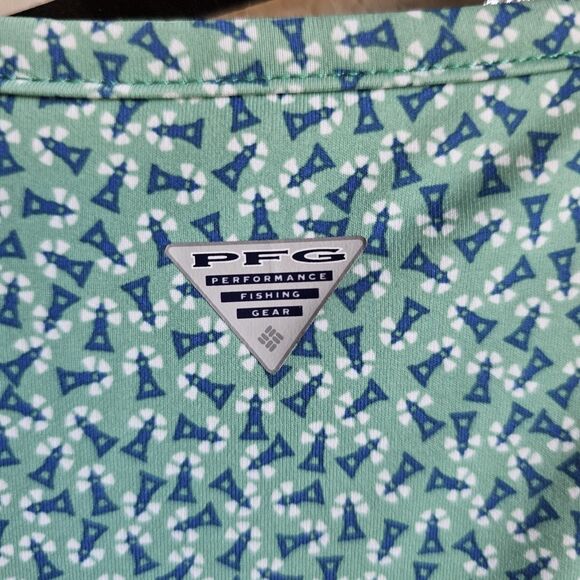 Columbia PFG Omni-freeze Green Dress large Windmills Knee Length Summer - Picture 3 of 4